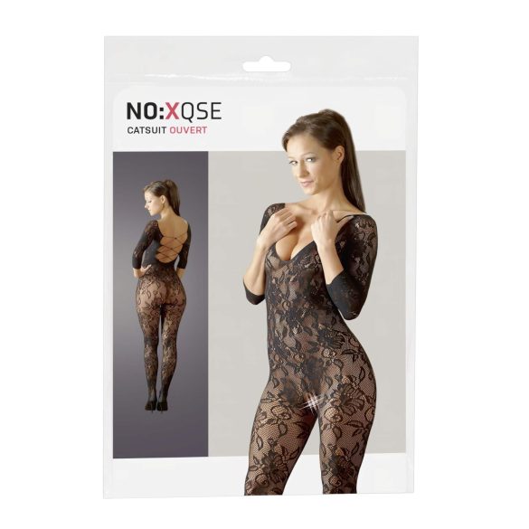 NO:XQSE - Mono de flores estilo felino - negro (S-L)