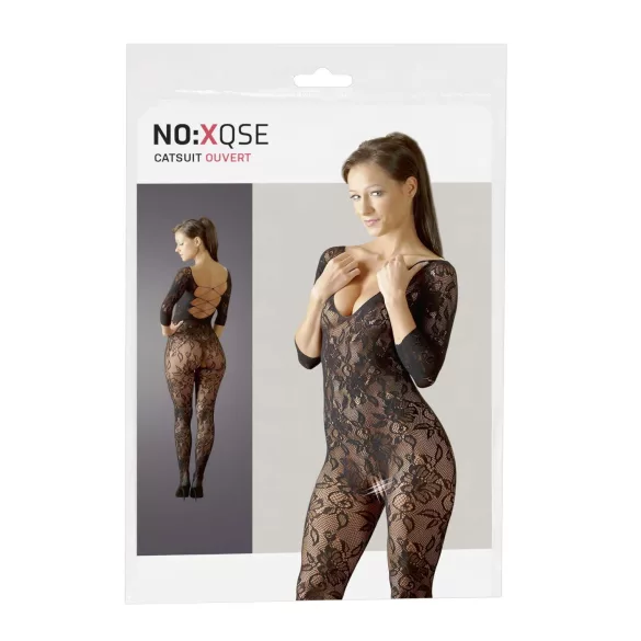 NO:XQSE - Body sexy con flores - encaje negro - talla S-L