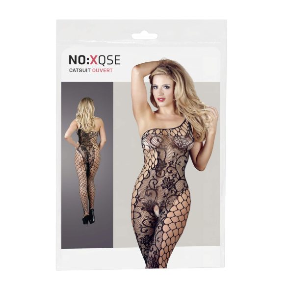 NO:XQSE - mono asimétrico floral - negro (S-L)
