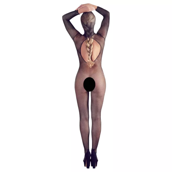 Mandy Mystery - Body completo de red con máscara - negro - talla S-L