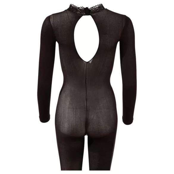 Cottelli - Body de red transparente con entrepierna abierta (negro) - Talla S/M