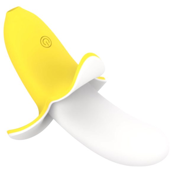 Lonely - vibrador recargable impermeable en forma de plátano - amarillo/blanco