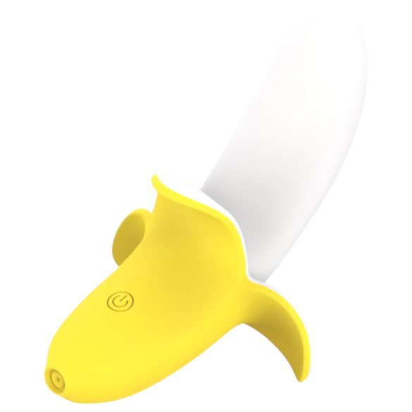 Lonely - vibrador recargable impermeable en forma de plátano - amarillo/blanco