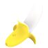Solitaria - vibrador banana recargable y resistente al agua (amarillo-blanco)