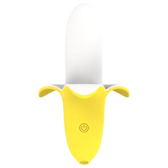 Lonely - vibrador recargable impermeable en forma de plátano - amarillo/blanco