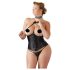 Cottelli Talla Grande - corsé satén (negro) - 4XL