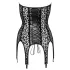 Noir - top con liguero - estampado leopardo - negro