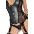 Noir - Top con liguero estampado de leopardo (negro) - M