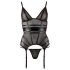 Cottelli - blusa transparente a rayas brillantes (negra)
