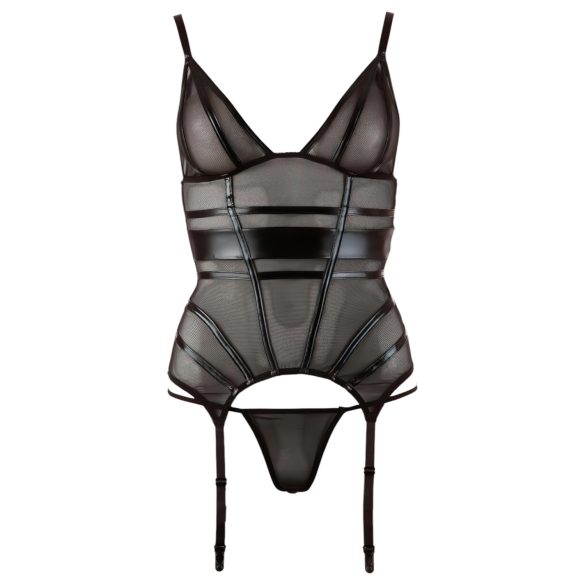 Cottelli - top transparente rayas brillantes - negro - L