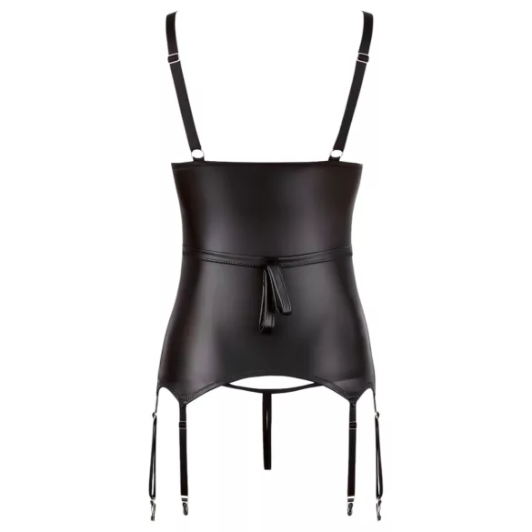Cottelli Bondage - top push-up brillante con esposas (negro)