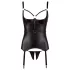 Cottelli Bondage - top push-up brillante con esposas (negro)