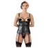 Cottelli Bondage - top push-up brillante con esposas (negro)
