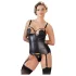 Cottelli Bondage - top push-up brillante con esposas (negro)