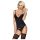 Conjunto de encaje negro con liguero Obsessive 810-COR-1