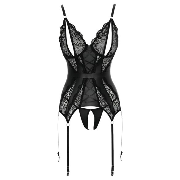 Cottelli - seductor conjunto de encaje abierto (negro)