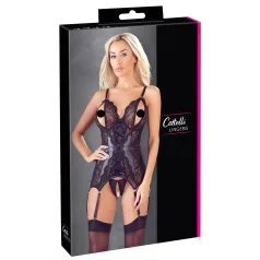 Cottelli - conjunto lencería abierto de encaje - negro - M