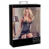 Abierta Fina - top brillante con cadena y tanga (negro)