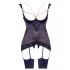 Abierta Fina - top brillante con cadena y tanga (negro)