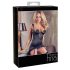 Abierta Fina - top y tanga negro con cadenas brillantes - 85C/XL