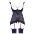 Abierta Fina - top y tanga negro con cadenas brillantes - 85C/XL