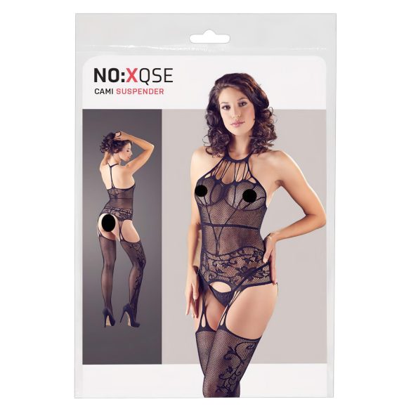 NO:XQSE - Conjunto de lencería con tirantes y tanga - negro (S-L)