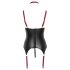Cottelli Bondage - Top realzador con collar - brillante - negro - M