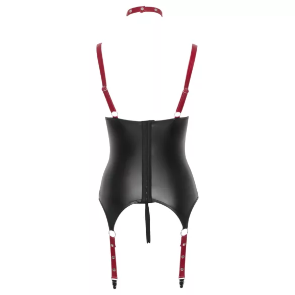 Cottelli Bondage - Top realzador con collar - brillante - negro - XL
