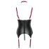 Cottelli Bondage - Top realzador con collar - brillante - negro - XL