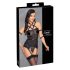 Cottelli Bondage - Top con correas, esposas y tanga (negro)