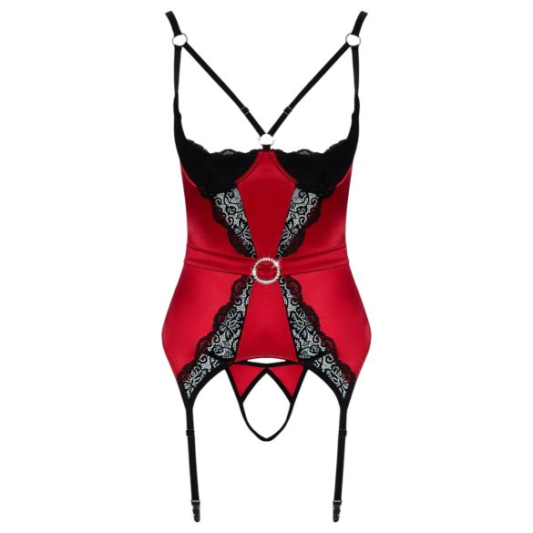 Cottelli - conjunto sujetador push up encaje rojo - M