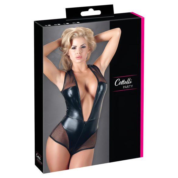Cottelli - body de red brillante - negro - L