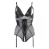 Cottelli Bondage - body brillante con esposas - negro - L