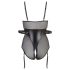 Cottelli Bondage - body brillante con esposas (negro) - XL