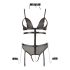 Cottelli Bondage - Body abierto con cadenas (negro)