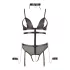 Cottelli Bondage - body abierto con correas y cadenas - negro - L