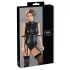 Cottelli Bondage - body brillante sin mangas y esposas para brazos - negro - L