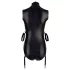Cottelli Bondage - body brillante sin mangas y esposas para brazos - negro - L