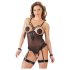 Cottelli Bondage - Body y esposas de metal (negro) - XL