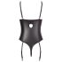 Abierta Fina - Body abierto con encaje y tiras (negro)