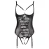 Abierta Fina - body abierto con encaje y tirantes - negro - 80B/M