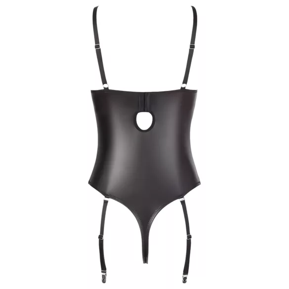Abierta Fina - body abierto con encaje y tirantes - negro - 80C/M