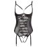 Abierta Fina - Body abierto con encaje y tiras (negro) - 85C/L