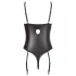 Abierta Fina - body abierto con encaje y tirantes - negro - 85C/L