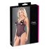 Cottelli - Body abierto negro con encaje y perlas - M