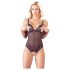Cottelli - Body abierto negro encaje con perlas - M