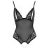 Cottelli - Body abierto negro encaje con perlas - M