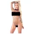 NO:XQSE - body de manga larga - malla transparente - negro (S-L)