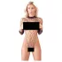 NO:XQSE - body de manga larga - malla transparente - negro (S-L)