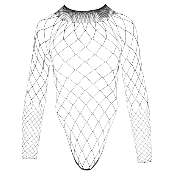 NO:XQSE - body de manga larga - malla transparente - negro (S-L)